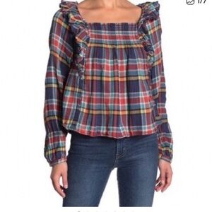 Free People Siena navy combo top S